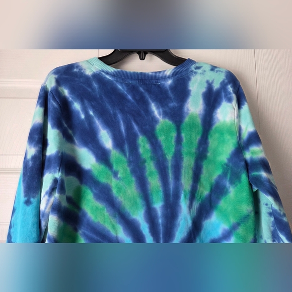 Tommy Hilfiger Blue & Green Spiral Tie-Dye Long Sleeve Dress - Picture 8 of 12